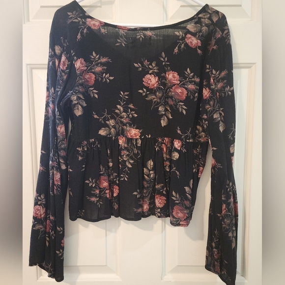 Y2K Ralph Lauren Denim & Supply Peplum Baby Doll Bell Sleeve Top, M - Picture 5 of 5